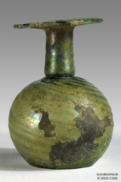 Spiral pattern-blown sprinkler flask, Syria