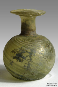 Spiral pattern-blown sprinkler flask, Syria