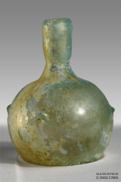 Spherical glass flask, Palestine, 200-700 AD