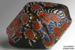 Biconical millefiori mosaic bead