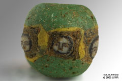 Mosaic bead with four faces, 1-100 AD