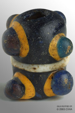 Stratified horned eye bead, 500-200 BC