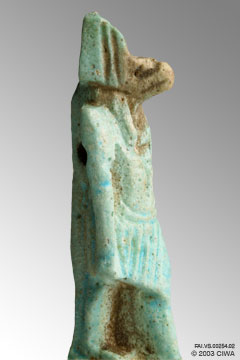 Faience amulet of Anubis, 525-334 BC