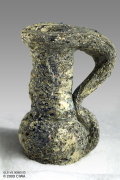 Glass jug amulet, Palestine, c. 450 AD