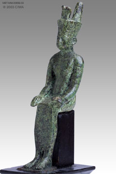 Queen as Goddess Neith seated, Dyn. 25106<BR />
