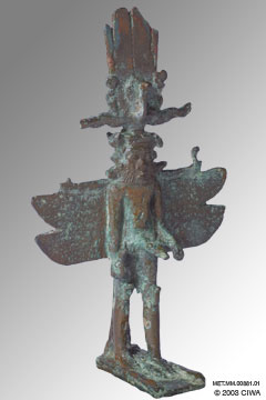 Bronze ithyphallic god Bes, Ptolemaic