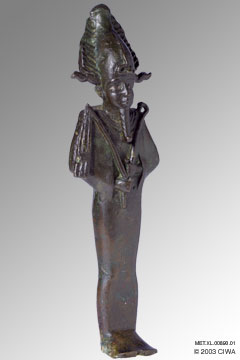Bronze of a king as Orisiris, Dyn. 18-19